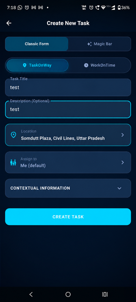 Create New Task Form